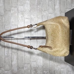 Brighton Croc Embossed Leather Hobo Bag